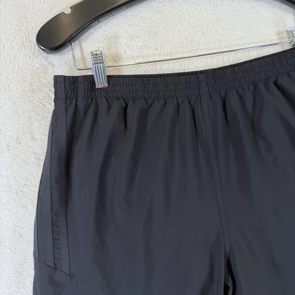 Adidas Mens Running Shorts Black on Black 3-Stripe Mesh Liner XL V11605